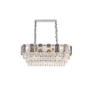 Colın 80'lik Yemek Masası Üstü Krom Kaplamalı Kristalli Avize