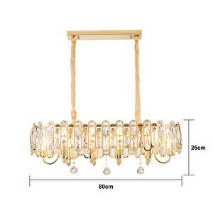 Tortes 80'lik Gold Kristal Taşlı Avize