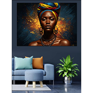 Karanlıkta Güçlü Kadın Dekoratif Kanvas - Mdf Ahşap Tablo 100x140 cm