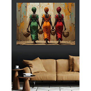 Geleneksel Kadın Yürüyüşü Dekoratif Kanvas - Mdf Ahşap Tablo