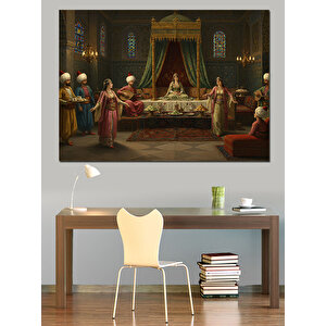 Sarayda Görkemli Ziyafet Dekoratif Kanvas - Mdf Ahşap Tablo