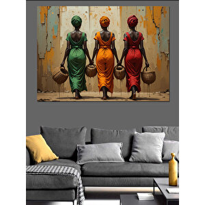 Geleneksel Kadın Yürüyüşü Dekoratif Kanvas - Mdf Ahşap Tablo