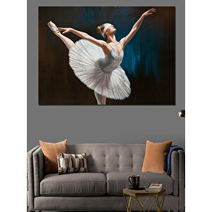 Beyaz Tütüyle Balerin Dansçı Dekoratif Kanvas - Mdf Ahşap Tablo