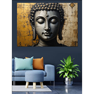 Altın Buda Heykeli Dekoratif Kanvas - Mdf Ahşap Tablo