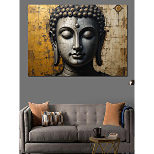 Altın Buda Heykeli Dekoratif Kanvas - Mdf Ahşap Tablo