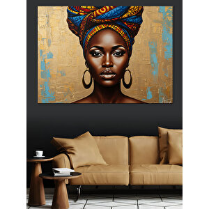 Afrikalı Güçlü Kadın Dekoratif Kanvas - Mdf Ahşap Tablo 70x100 cm