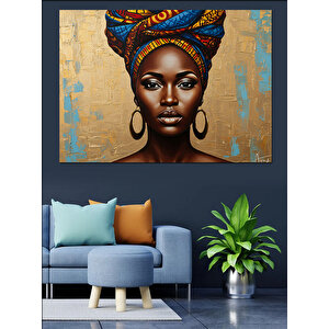 Afrikalı Güçlü Kadın Dekoratif Kanvas - Mdf Ahşap Tablo 70x100 cm