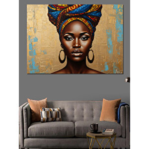 Afrikalı Güçlü Kadın Dekoratif Kanvas - Mdf Ahşap Tablo 70x100 cm