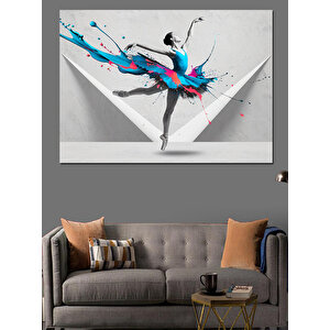 Sıçrayan Renkli Dansçı Figürü Dekoratif Kanvas - Mdf Ahşap Tablo 50x70 cm