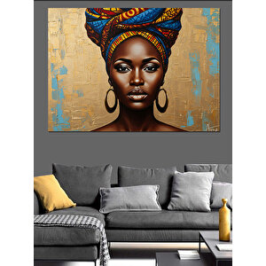 Afrikalı Güçlü Kadın Dekoratif Kanvas - Mdf Ahşap Tablo