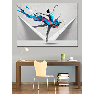 Sıçrayan Renkli Dansçı Figürü Dekoratif Kanvas - Mdf Ahşap Tablo 100x140 cm