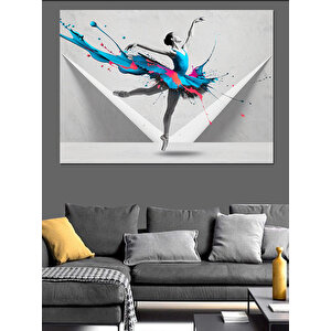 Sıçrayan Renkli Dansçı Figürü Dekoratif Kanvas - Mdf Ahşap Tablo 100x140 cm