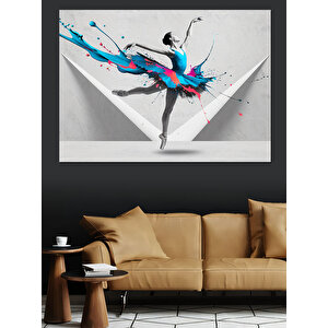 Sıçrayan Renkli Dansçı Figürü Dekoratif Kanvas - Mdf Ahşap Tablo