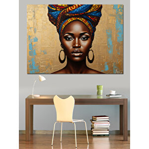 Afrikalı Güçlü Kadın Dekoratif Kanvas - Mdf Ahşap Tablo