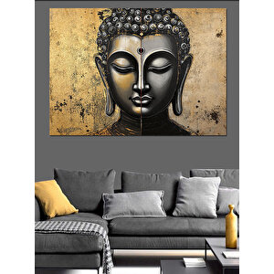 Altın Buda Heykeli Dekoratif Kanvas - Mdf Ahşap Tablo