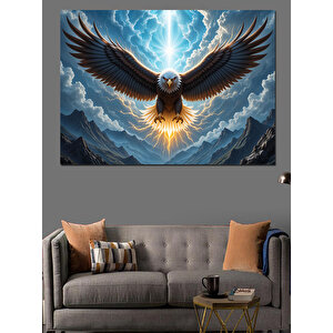 Yükselen Kartal Güçlü Işık Dekoratif Kanvas - Mdf Ahşap Tablo