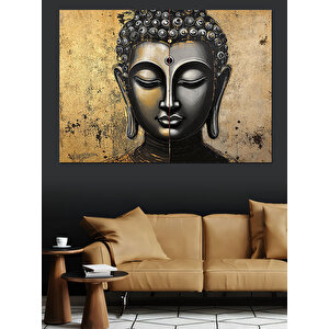 Altın Buda Heykeli Dekoratif Kanvas - Mdf Ahşap Tablo