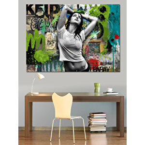 Graffiti Tarzı Dansçı Dekoratif Kanvas - Mdf Ahşap Tablo 35x50 cm