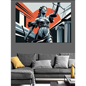 Heykel Ve Adalet Dekoratif Kanvas - Mdf Ahşap Tablo
