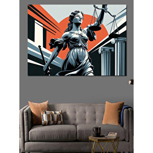 Heykel Ve Adalet Dekoratif Kanvas - Mdf Ahşap Tablo 25x35 cm