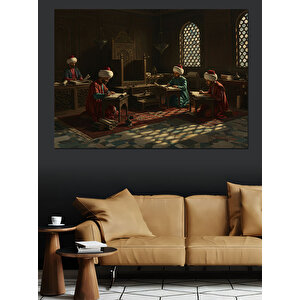Sarayda Bilge Adamlar Dekoratif Kanvas - Mdf Ahşap Tablo 100x140 cm