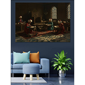 Sarayda Bilge Adamlar Dekoratif Kanvas - Mdf Ahşap Tablo 100x140 cm