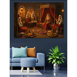 Sarayda Akşam Ziyafeti Dekoratif Kanvas - Mdf Ahşap Tablo 70x100 cm