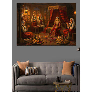 Sarayda Akşam Ziyafeti Dekoratif Kanvas - Mdf Ahşap Tablo 70x100 cm