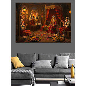 Sarayda Akşam Ziyafeti Dekoratif Kanvas - Mdf Ahşap Tablo