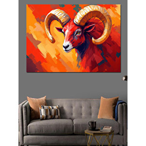 Güçlü Koç İllüstrasyonu Dekoratif Kanvas - Mdf Ahşap Tablo