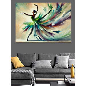 Renkli Etekle Dansçı Kadın Dekoratif Kanvas - Mdf Ahşap Tablo 100x140 cm