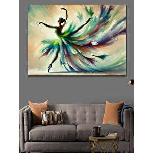 Renkli Etekle Dansçı Kadın Dekoratif Kanvas - Mdf Ahşap Tablo