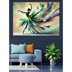 Renkli Etekle Dansçı Kadın Dekoratif Kanvas - Mdf Ahşap Tablo 50x70 cm