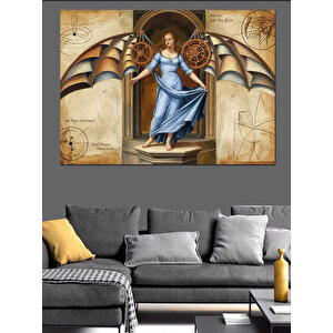 Kanatlı Kadın Heykeli Dekoratif Kanvas - Mdf Ahşap Tablo