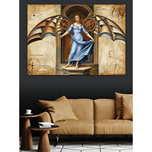 Kanatlı Kadın Heykeli Dekoratif Kanvas - Mdf Ahşap Tablo