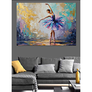 Fırça Dansçı Kadın Balerin Dekoratif Kanvas - Mdf Ahşap Tablo 70x100 cm