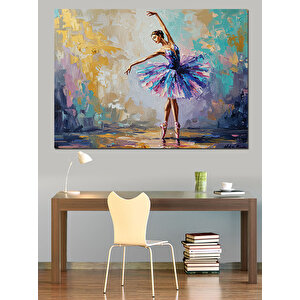 Fırça Dansçı Kadın Balerin Dekoratif Kanvas - Mdf Ahşap Tablo