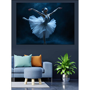 Siyah Fonlu Balerin Dansı Dekoratif Kanvas - Mdf Ahşap Tablo 25x35 cm