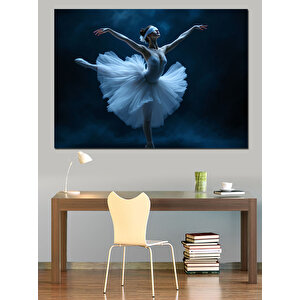 Siyah Fonlu Balerin Dansı Dekoratif Kanvas - Mdf Ahşap Tablo