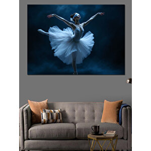 Siyah Fonlu Balerin Dansı Dekoratif Kanvas - Mdf Ahşap Tablo