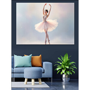 Zarif Beyaz Balerin Dansçı Dekoratif Kanvas - Mdf Ahşap Tablo