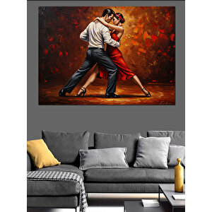 Tutkulu Tango Dansçıları Dekoratif Kanvas - Mdf Ahşap Tablo 100x140 cm