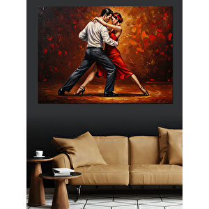 Tutkulu Tango Dansçıları Dekoratif Kanvas - Mdf Ahşap Tablo 100x140 cm