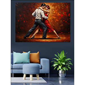Tutkulu Tango Dansçıları Dekoratif Kanvas - Mdf Ahşap Tablo 100x140 cm