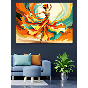 Ateş Dansı Yapan Kadın Dekoratif Kanvas - Mdf Ahşap Tablo