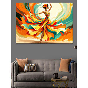 Ateş Dansı Yapan Kadın Dekoratif Kanvas - Mdf Ahşap Tablo