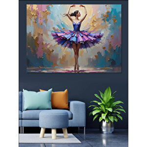 Balerin Fırça Dansı Dekoratif Kanvas - Mdf Ahşap Tablo