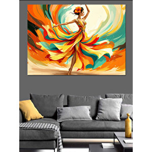 Ateş Dansı Yapan Kadın Dekoratif Kanvas - Mdf Ahşap Tablo 70x100 cm
