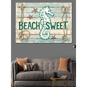 Deniz Temalı Ahşap Tabela Dekoratif Kanvas - Mdf Ahşap Tablo 25x35 cm