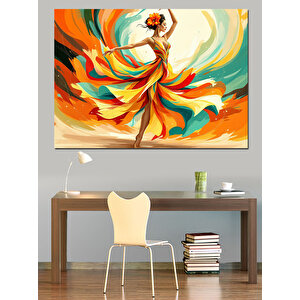Ateş Dansı Yapan Kadın Dekoratif Kanvas - Mdf Ahşap Tablo 35x50 cm